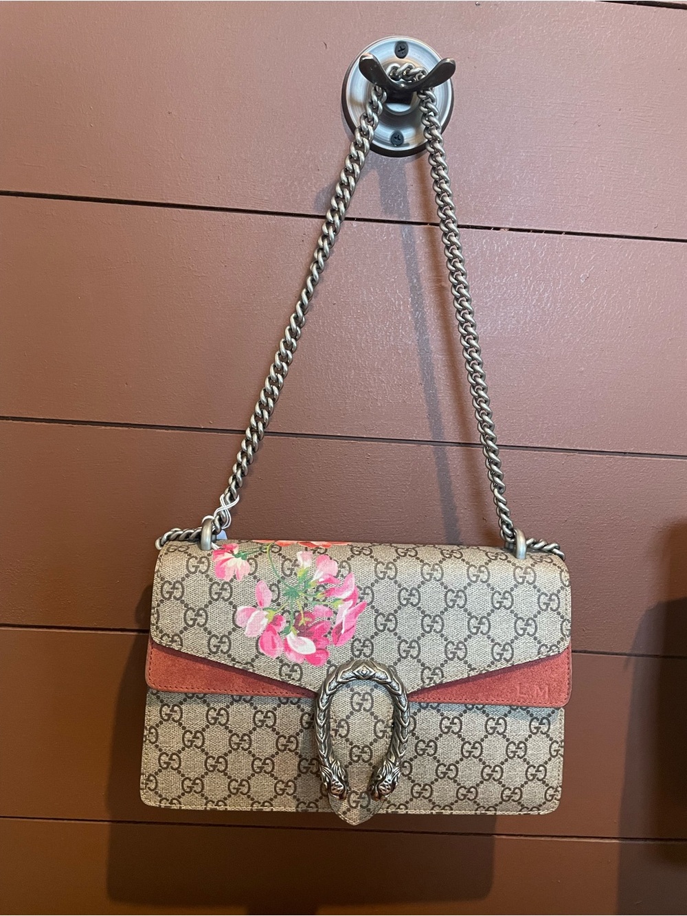 Gucci Dionysus GG Floral Print Shoulder Bag in Beige/Pink